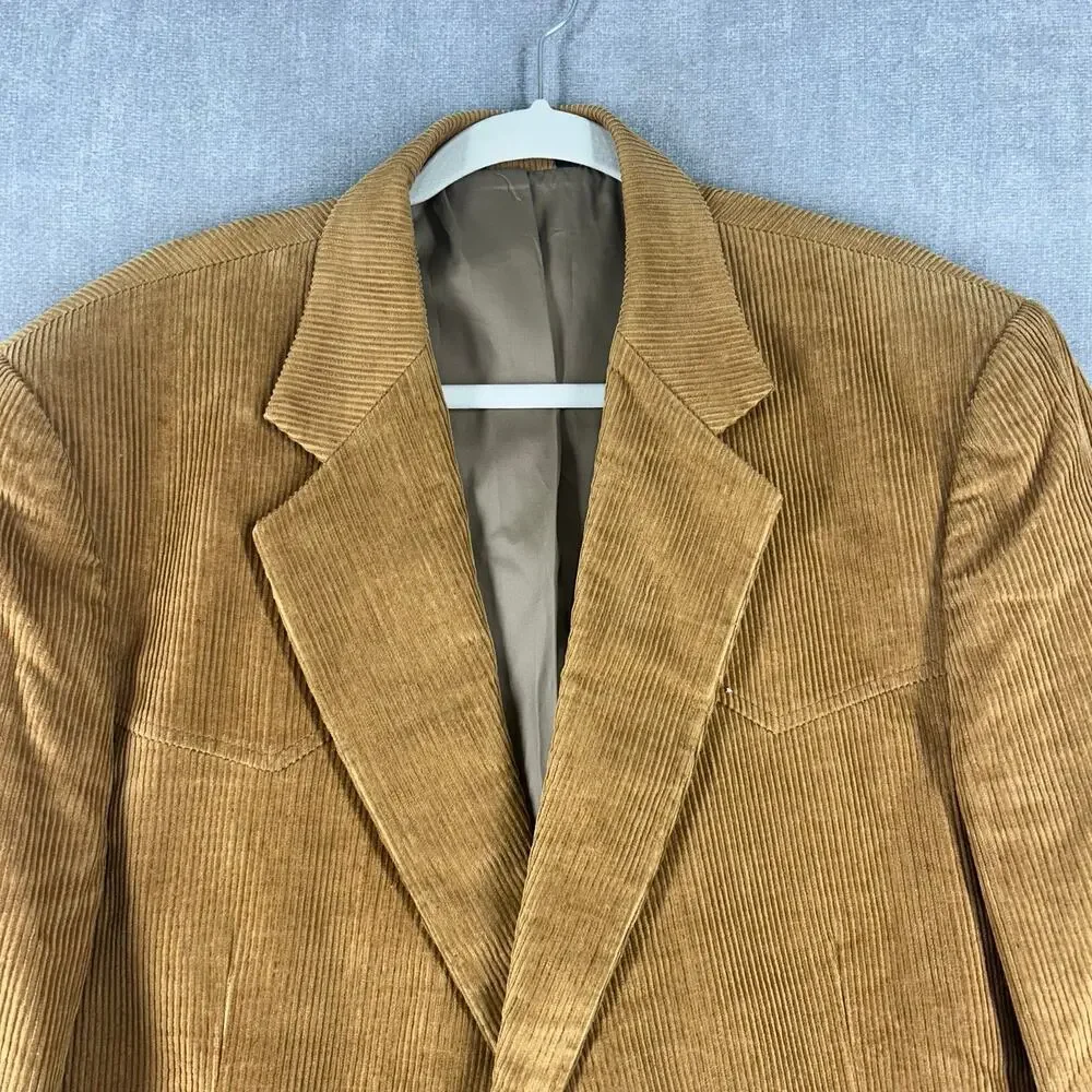 Joe Namath Signature Collection Vintage 80s Tan Corduroy Blazer 48L